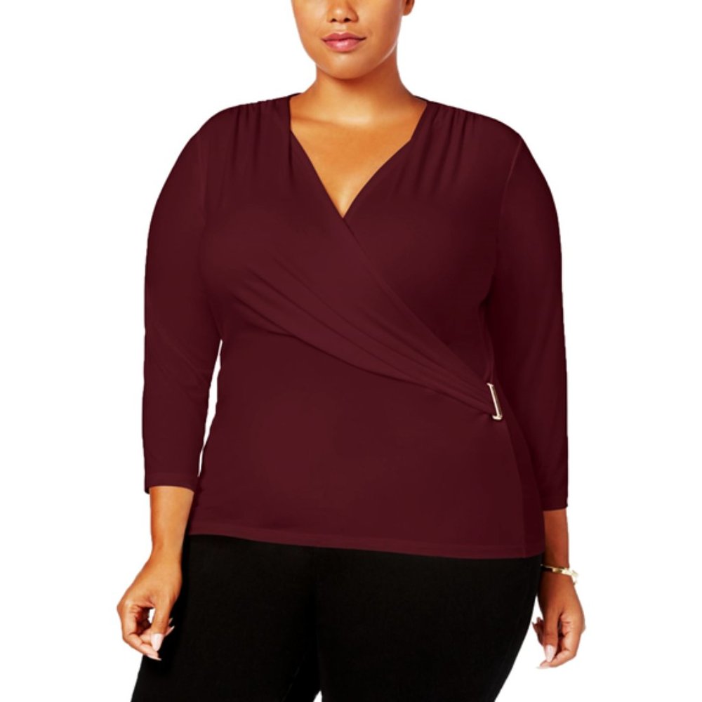 NWOT Charter Club Plus Faux-Wrap Hardware Top